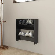 vidaXL Παπουτσοθήκη Τοίχου Γυαλ. Μαύρο 60 x 18 x 60 εκ. Μοριοσανίδα