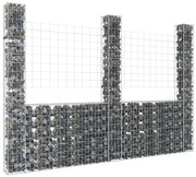 vidaXL Συρματοκιβώτια σε U Σχήμα με 3 Στύλους 260x20x200 εκ Σιδερένιο