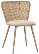 Καρέκλα Daniele 058-000067 46,5x57,5x77,5cm Natural Μέταλ,Ύφασμ,Rattan