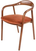 Πολυθρόνα 974NMB1708 52x51x77cm Walnut-Terracotta Μοριοσανίδα, Μελαμίνη