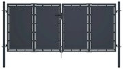 vidaXL Πόρτα Περίφραξης Κήπου Ανθρακί 300 x 125 εκ. Ατσάλινη