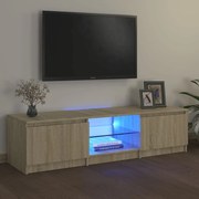 vidaXL Έπιπλο Τηλεόρασης με LED Sonoma Δρυς 140x40x35,5 εκ.