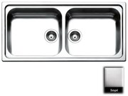 Apell Linear 8540 Ανοξείδωτος Σαγρέ Ένθετος Νεροχύτης Με 2 Γούρνες 100x50 cm