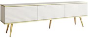 Έπιπλο Τηλεόρασης Oro P_ORO_BTV_Bi_MDF_GL 175x32x53cm White-Gold