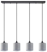 Φωτιστικό Οροφής - Ράγα Adept 77-9022 85x300cm 4xE27 60W Black-Grey Homelighting Μέταλλο,Ύφασμα