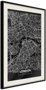 Αφίσα - City Map: London (Dark) - 40x60 - Μαύρο - Με πασπαρτού