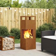 vidaXL Φωτιά Καφέ 35 x 35 x 100 εκ Ατσάλι σκληρυθέν στον αέρα
