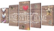 Πίνακας σε Καμβά Σετ Σχέδιο Home Sweet Home 200 x 100 εκ.