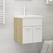 vidaXL Ντουλάπι Νιπτήρα Λευκό/Sonoma Δρυς 41x38,5x46 εκ Μοριοσανίδα