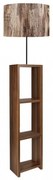 Φωτιστικό Δαπέδου Launo 208902 38x38x150cm Brown-Walnut Megapap Mdf,Ύφασμα,Pvc