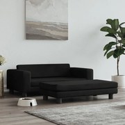 Κρεβάτι Σκύλου με Προέκταση Μαύρο 100 x 50 x 30 εκ. Βελούδινο