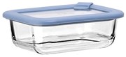 Φαγητοδοχείο Γυάλινο ColorSeal 01-26516 370ml 16,3x12,3x6,2cm Blue-Clear Estia Γυαλί,Σιλικόνη