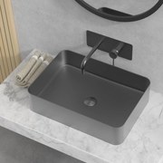 Karag Νιπτήρας επικαθήμενος ανοξείδωτος Gun Metal 50x35x12cm