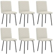 vidaXL Καρέκλες Τραπεζαρίας 6 τεμ. Κρεμ Βελούδινες