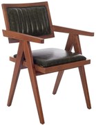 Πολυθρόνα Suva 783-1504-A 52x55x80cm Walnut-Green Ξύλο,Τεχνόδερμα