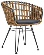 Πολυθρόνα Ibiza 60 x 59 x 80, Χρώμα: Natural, Υλικό: Wicker