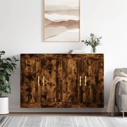 vidaXL Ντουλάπια Τοίχου 2 τεμ. Καπνιστή Δρυς από Επεξεργασμένο Ξύλο