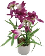 Τεχνητό Φυτό Σε Κασπώ Ορχιδέα 00.04.40056 29cm Multi-Purple Κεραμικό