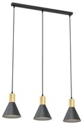 Κρεμαστό Φωτιστικό Οροφής 3xE27 60cm Rosa Emibig -1388/3-Μαύρο-Χρυσό 1388/3