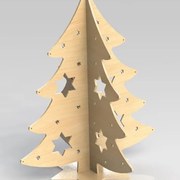 Σετ των 3 Intra απο ξύλο plywood 3mm-4mm πάχος – Συμπλεκόμενο χριστουγεννιάτικο δέντρο με ξύλο προτύπου DXF με αποκοπή αστεριών 20x25 cm INTRAVECTRY-MY547847