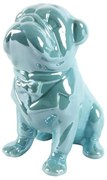 Διακοσμητικός Σκύλος Ιριδίζον 013.808241 13,5x10x17,5cm Light Blue Κεραμικό