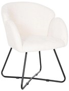 Πολυθρόνα HARNIS C9603.06 Εκρού Μπουκλέ Ύφασμα με Μαύρα Μεταλλικά Πόδια Χιαστί 59,5x64x77Υεκ 59.5x64x77 εκ.