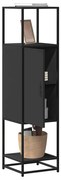 vidaXL Highboard Μαύρο 35,5x35x139 cm Κατασκευασμένο ξύλο και μέταλλο