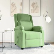 vidaXL Πολυθρόνα Ανακλινόμενη Ανοιχτό Πράσινο Βελούδινη