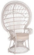 ΠΟΛΥΘΡΟΝΑ ROYAL PEACOCK HM9342.02 RATTAN ΣΕ ΛΕΥΚΟ-ΜΑΞΙΛΑΡΙ ΛΕΥΚΟ 114x72x150Yεκ.