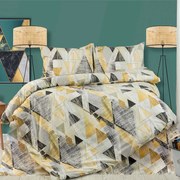 Σεντόνι Με Μαξιλαροθήκες Geometrical 333 (Σετ 3τμχ) Beige DimCol Υπέρδιπλo 220x240cm 100% Cotton Flannel