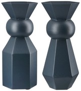 Βάζο "Metallo" Μέταλλο Dark Μπλε PU 2 Pcs. Assorted 10x10x24cm-05161326