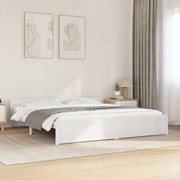 vidaXL Πλαίσιο Κρεβατιού Λευκό 180 x 200 εκ. Μασίφ Ξύλο Super King