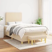 ΚΡΕΒΑΤΙ BOXSPRING ΜΕ ΣΤΡΩΜΑ ΚΡΕΜ 120X200 ΕΚ. ΥΦΑΣΜΑΤΙΝΟ 3137066