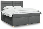 ΚΡΕΒΑΤΙ BOXSPRING ΜΕ ΣΤΡΩΜΑ ΣΚΟΥΡΟ ΓΚΡΙ 180X200 ΕΚ ΥΦΑΣΜΑΤΙΝ 3291360