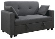 WOODWELL Ε9921,21IMOLA Καναπές - Κρεβάτι Σαλονιού - Καθιστικού, 2Θέσιος Ύφασμα Σκούρο Γκρι 154x100x93(Κρεβ130x190x44)cm Ε9921,21
