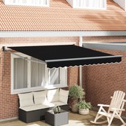 vidaXL Χειροκίνητη Ανασυρόμενη Τέντα Μαύρη 300x250 εκ.