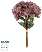 Artificial Garden DARK PINK PEONY FLOWER BOUQUET 21085 Τεχνητό Διακοσμητικό Μπουκέτο Σκούρο Ροζ Παιώνιας Y43cm Globostar 21085 Ροζ