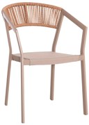 Καρέκλα - Πολυθρόνα MIRI C5891.03 Αλουμινίου Σκελετός - Textline Σαμπανιζέ και Rattan Μπέζ 56x60x81,5Υ εκ. 56x58x80.5 εκ.