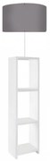 Φωτιστικό Δαπέδου Launo 208903 38x38x150cm White-Grey Megapap Mdf,Ύφασμα,Pvc