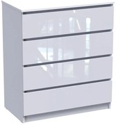 Συρταριέρα Dicama mdf-μελαμίνη σε λευκη glossy απόχρωση 85.5x47x98εκ 90x47x101 εκ.