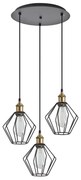 SE21-BR-10-3BL-GR1 MAGNUM Bronze Metal Pendant Black Metal Grid with Black Fabric Cable+ HOMELIGHTING 77-8707