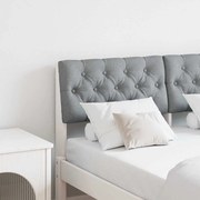 vidaXL Ταπετσαρισμένο κεφαλάρι Ανοιχτό γκρι 120 cm