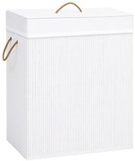 Καλάθι Άπλυτων με 1 Τμήμα Λευκό 83 Λίτρα από Μπαμπού