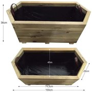 Tesias Ζαρντινιέρα Ξύλινη εξάπλευρη 100x45-Tesias  TES-135