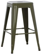 Σκαμπό μπαρ MELITA Μεσαίου ύψους Μεταλλικό σε Dark Olive Green 43x43x67Yεκ. 43x43x67 εκ.