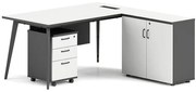 Γραφείο Status ΕΟ901,1 180x80/40x75cm White-Grey
