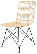 Καρέκλα Τραπεζαρίας KM 0300037 Natural (45x55x85) Soulworks Rattan, Μέταλλο