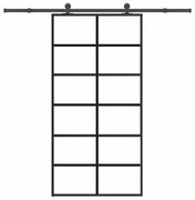 vidaXL Συρόμενη πόρτα με σετ υλικού 102x205 cm ESG Γυαλί&Αλουμίνιο