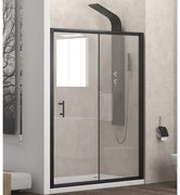 Karag Flora 500 Καμπίνα Ντουζιέρας με Συρόμενη Πόρτα Clear Glass Black