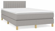 vidaXL Κρεβάτι Boxspring με Στρώμα &amp; LED Αν.Γκρι 120x190εκ. Υφασμάτινο